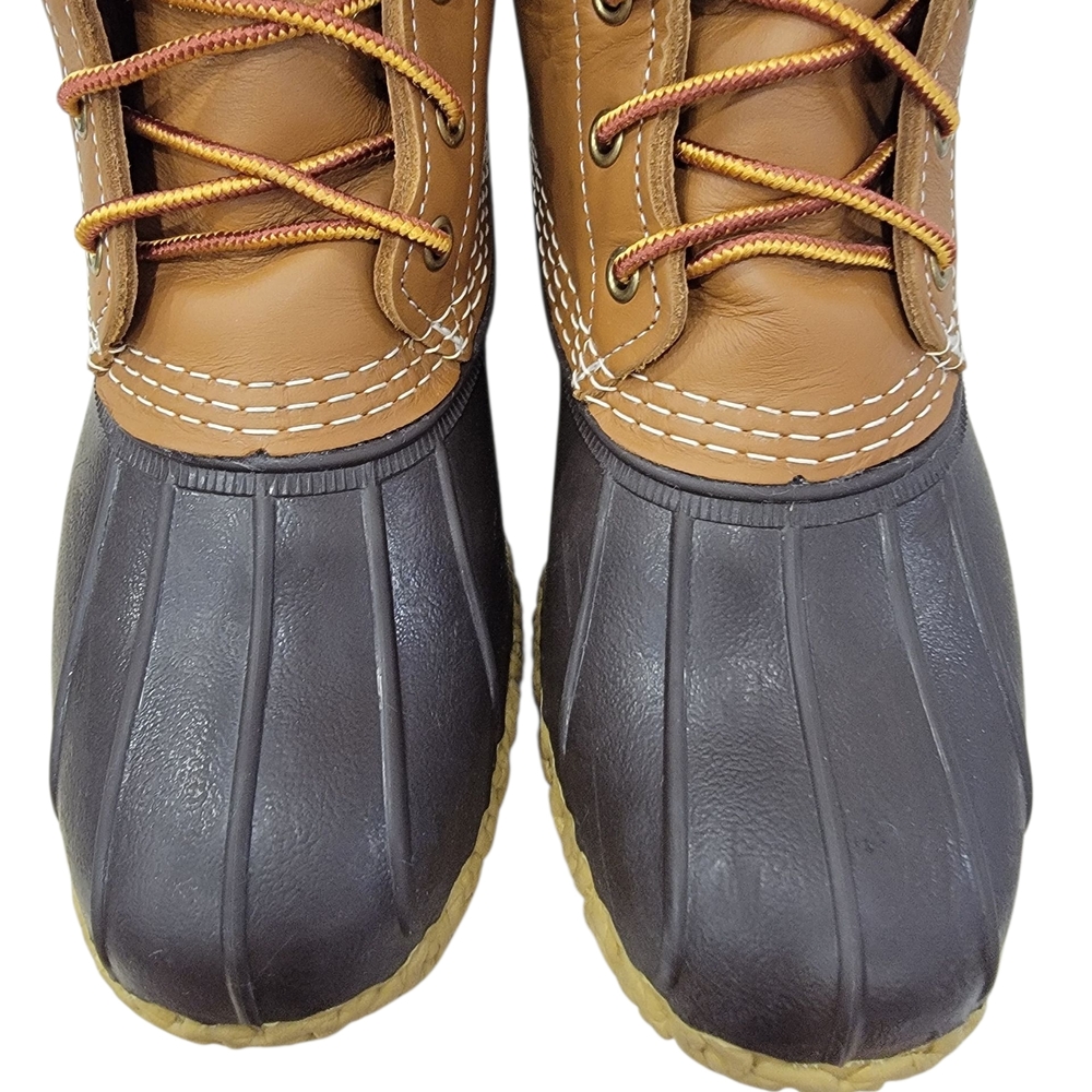 L.L. Bean Trekking Classic Bean Duck Boots Lace Up Tan Leather Youth 4 Women’s 7 - Picture 9 of 16